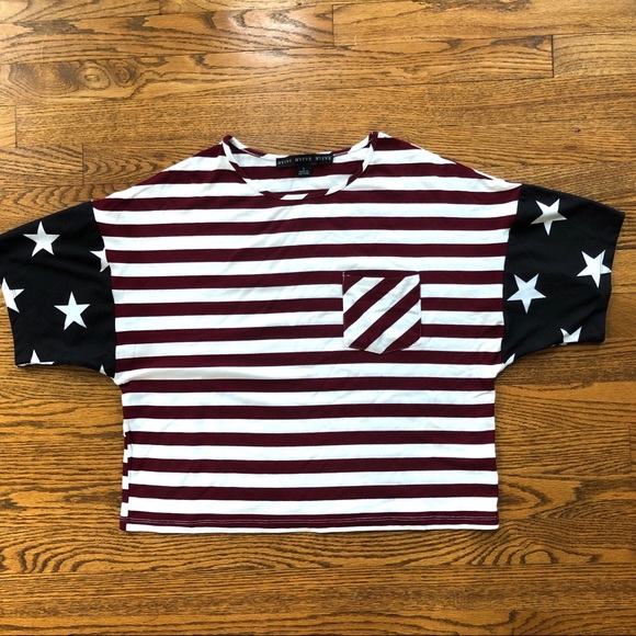 American Flag Boxy Tee w/ Pocket - Picture 2 of 4